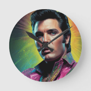 Pop Art Kung Rund Klocka