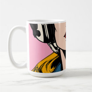 Pop Art Kvinna Kaffe Mugg – Retro Seriestil Konst