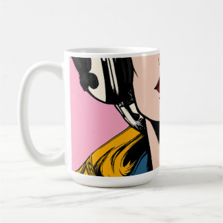 Pop Art Kvinna Kaffe Mugg – Retro Seriestil Konst
