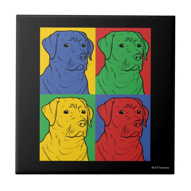 Pop Art Labrador Retriever Kakelplatta (Framsidan)