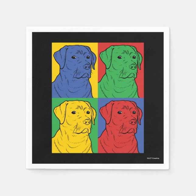 Pop Art Labrador Retriever Pappersservett (Framsidan)