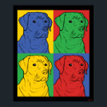 Pop Art Labrador Retriever Poster<br><div class="desc">Bild som är designad av Creative visar en ikonprofil för en hund på en fyrkantig popup-ruta i biet! Det här är en underbar gåva till familj, vänner eller ett avtal för dig själv! Den här lustiga grafiken är ett underbart tillägg till någons stil. Kreativa är en ledande skapare och licensgivare...</div>