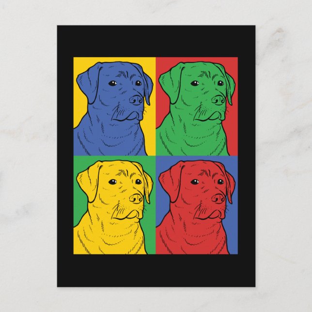 Pop Art Labrador Retriever Vykort (Framsida)
