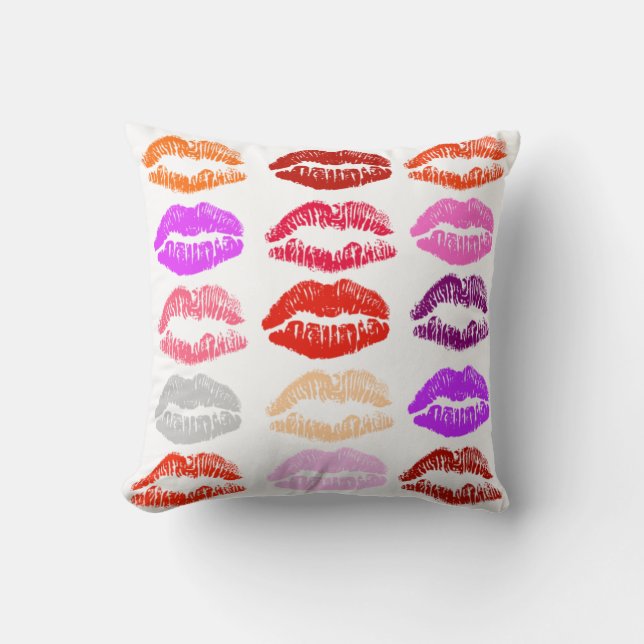 Pop Art Läppar (Kisses) Pillow Kudde (Framsida)