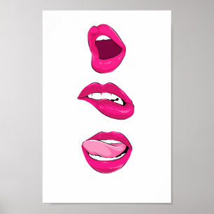 Pop art läppar poster