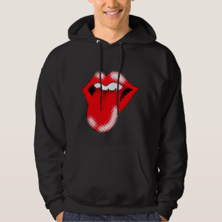Pop Art Läppar & Tunga Manar Hoodie | Fetstig åter