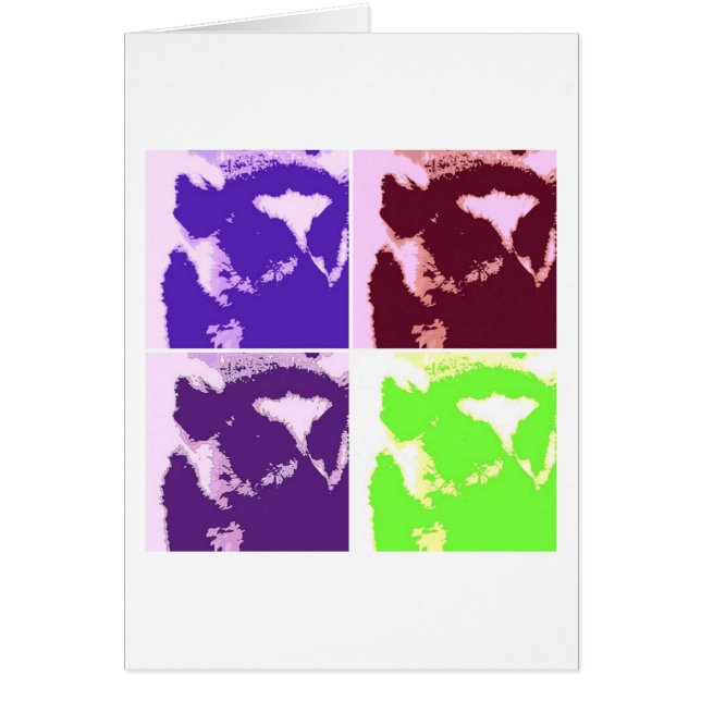 Pop Art Lemurs Hälsningskort (Framsidan)