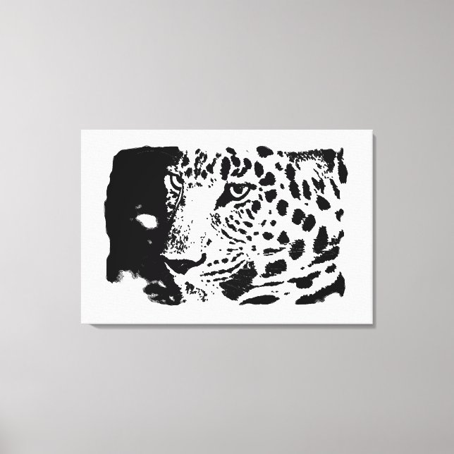 Pop Art Leopard Wrapped Canvas (Framsida)