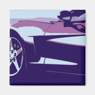 Pop Art Lila Corvette Magnet