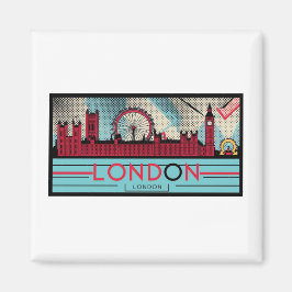 Pop-Art London Skyline Magnet