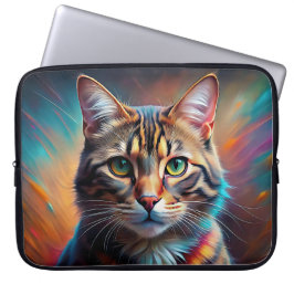 POP ART LOOK BROWN TABBY KATT LAPTOP FODRAL