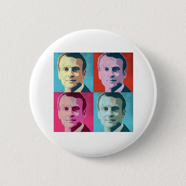 Pop Art Macron Knapp (Framsida)