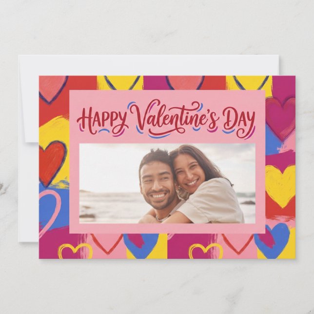 Pop Art Målerisk Välkomstkort för Alla Hjärtans Da Julkort (Framsida)