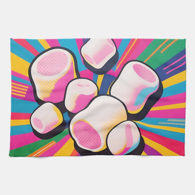 Pop Art Marshmallow Explosion Kökshandduk (Horisontell)