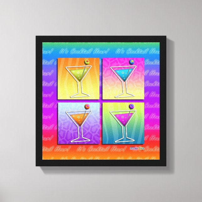 POP ART MARTINIS Galleriinramad canvas (Framsida)