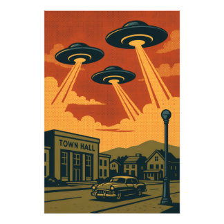 Pop Art MCM Alien Invasion Fototryck