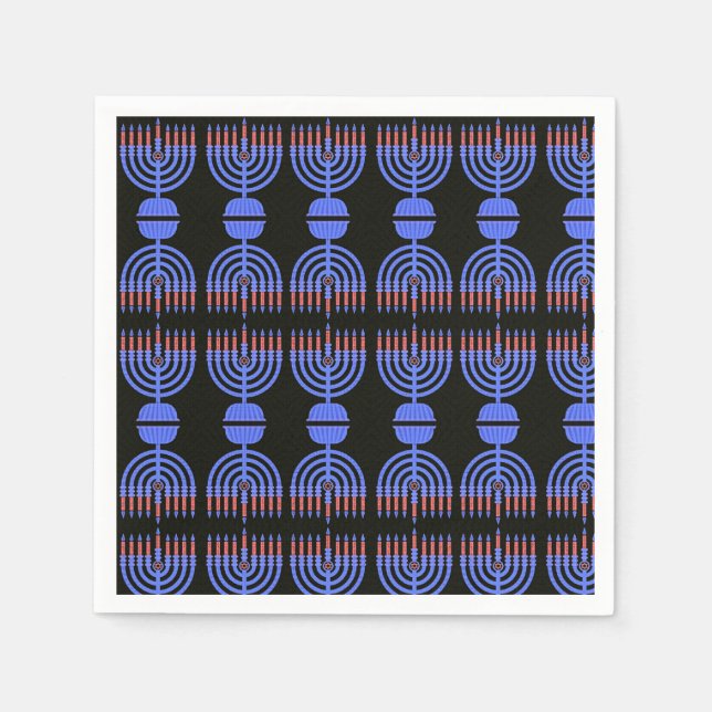 Pop Art Menorah Napkins Pappersservett (Framsidan)