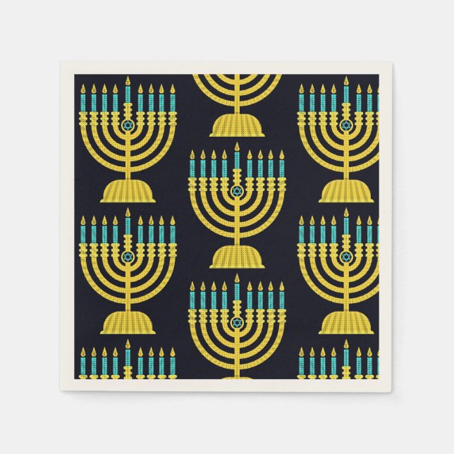 Pop Art Menorah Napkins Pappersservett (Framsidan)