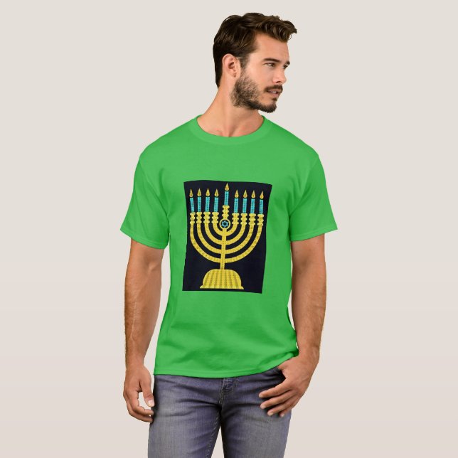 Pop Art Menorah T Shirt (Hel framsida)
