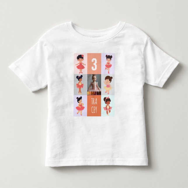 Pop Art Mjuk Pastell Baby Ballerina Födelsedagsfot T Shirt (Framsida)