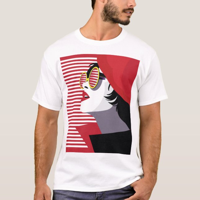 Pop Art Mode Woman Vintage T Shirt (Framsida)