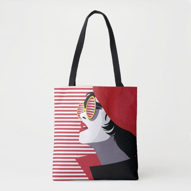 Pop Art Mode Woman Vintage Tygkasse (Framsida)