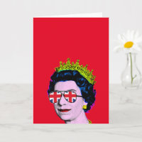 Pop Art Modernt Roligt HM Drottning i Union Jack-g