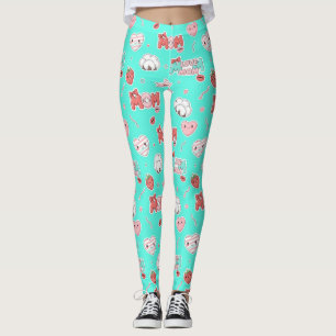 Pop Art MOM Kärleksmönster i Turkos (3) Leggings