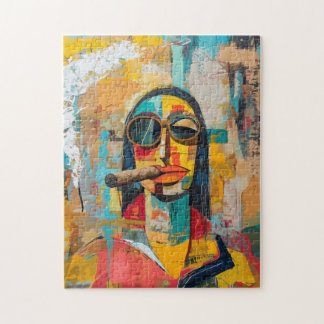 Pop Art Mona Lisa Rökar ett cigarrpussel Pussel