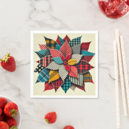 Pop Art Mönster Collage Poinsettia Découpage Pappersservett