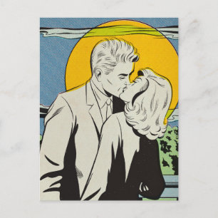 Pop Art Moonlight Kiss vykort