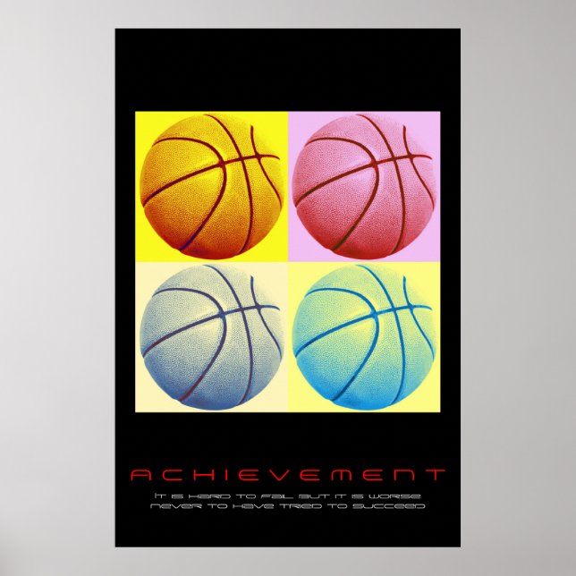 Pop Art Motivational Achievement Basketball Poster (Framsidan)