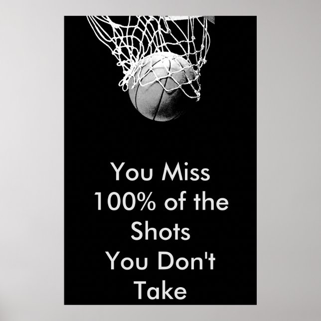 Pop Art Motivationscitat Basketaffisch Poster (Framsidan)