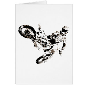 Pop Art Motocross Motorcyle Sport Hälsningskort