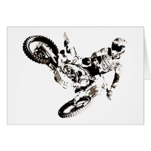 Pop Art Motocross Motorcyle Sport Hälsningskort