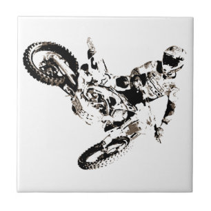 Pop Art Motocross Motorcyle Sport Kakelplatta