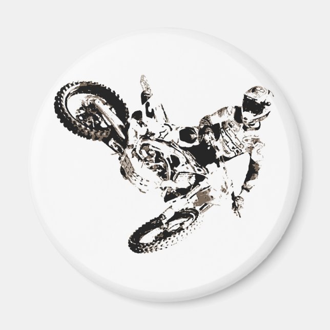 Pop Art Motocross Motorcyle Sport Magnet (Framsidan)