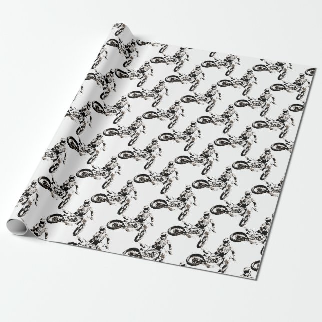 Pop Art Motocross Motorcyle Sport Presentpapper (Utrullad)