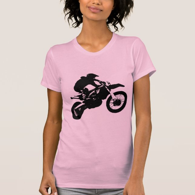 Pop Art Motocross Motorcyle Sport T Shirt (Framsida)