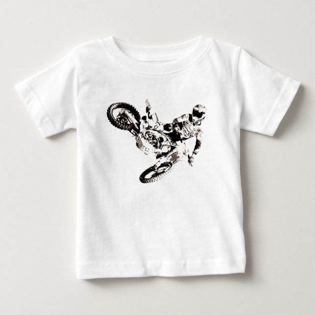 Pop Art Motocross Motorcyle Sport Tee (Framsida)