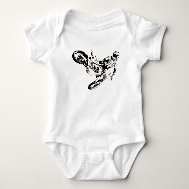 Pop Art Motocross Motorcyle Sport Tee Shirt (Framsida)