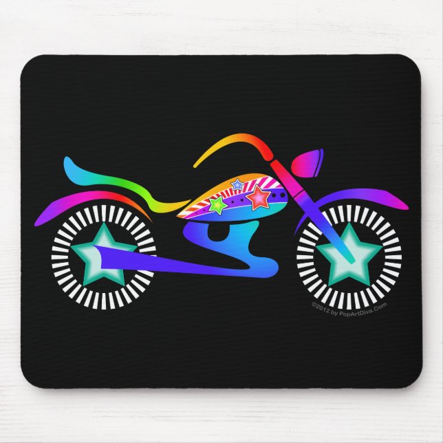 POP Art MOTORCYCLE Mousepad Musmatta (Framsidan)