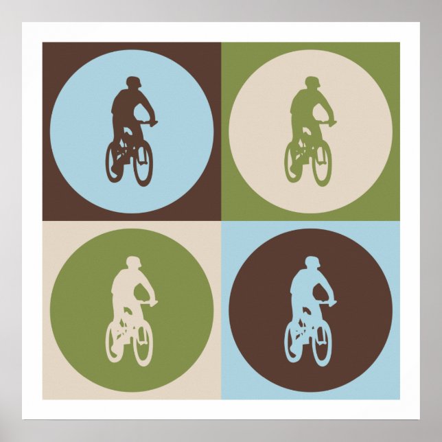 Pop Art Mountain Biking Poster (Framsidan)