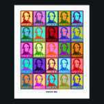 Pop Art Mozart | Sten Me färgad Poster<br><div class="desc">Ljusa färger lägger till en modern popkonsanda till dessa 25 stiliserade porträtt av berömd musikkompositör, Wolfgang Amadeus Mozart. Varje porträtt är designat med två olika intensiva färg och har "Amadeus" placerat nedanför i ett fet, rent teckensnitt. Under porträtt, i form av fet träkol, står ord "Sten Me". Öga-fångst, contemporary och...</div>
