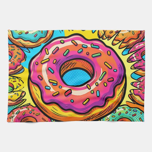 Pop Art Munkmönster Kökshandduk (Horisontell)