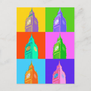 Pop Art Neon Big Ben Vykort