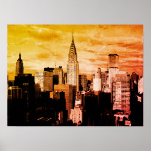 Pop Art New York City Bläck Sketch Poster