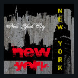 Pop Art New York City Manhattan Skyscraper Poster<br><div class="desc">Contemporary Pop Art Stil Digital Work - Frihetsgudinnan,  Skyscraper Art Poster</div>