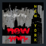 Pop Art New York City Manhattan Skyscraper Poster<br><div class="desc">Contemporary Pop Art Stil Digital Work - Frihetsgudinnan, Skyscraper Art Poster</div>