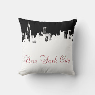 Pop Art New York City Panorama Poster Kudde